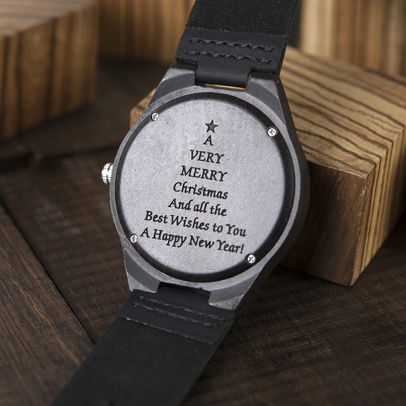 Персонализированные Часы мужские рождественские подарки год отличные гравировальные часы для папы принимаем индивидуальные сообщения Прямая поставка