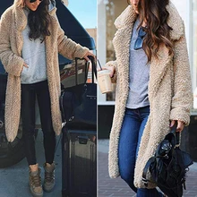 Модное зимнее женское пальто размера плюс 3XL из овечьей шерсти, утолщенное теплое пальто с длинным рукавом, Свободная Повседневная Женская парка, куртки, верхняя одежда