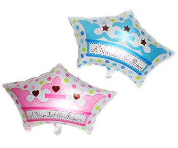 

Free 50pcs A new little Prince Princess hat Foil Balloons Baby Showers Happy Birthday Party Decorations balls 70*50cm wholesale