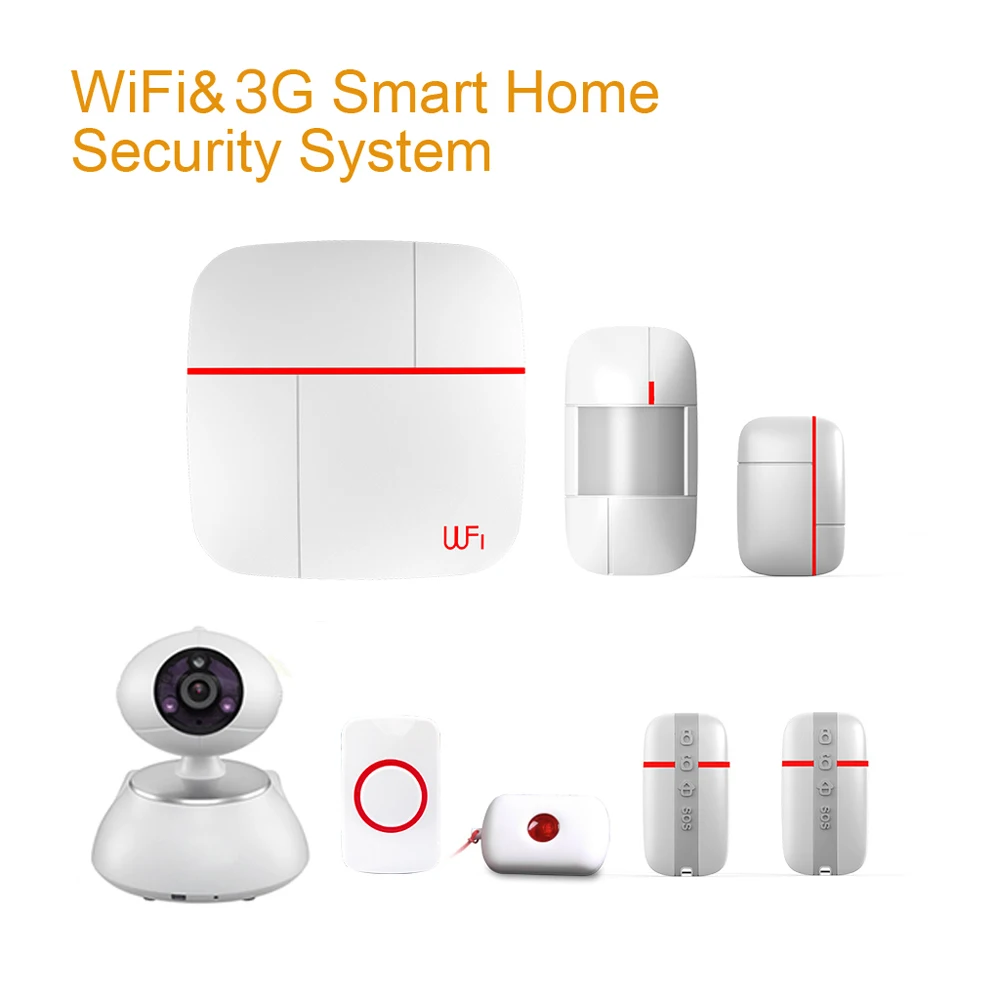 Home House Office Security Burglar Intruder 3G Auto Dialer Alarm System APP + Indoor Siren IP Camera | Безопасность и защита