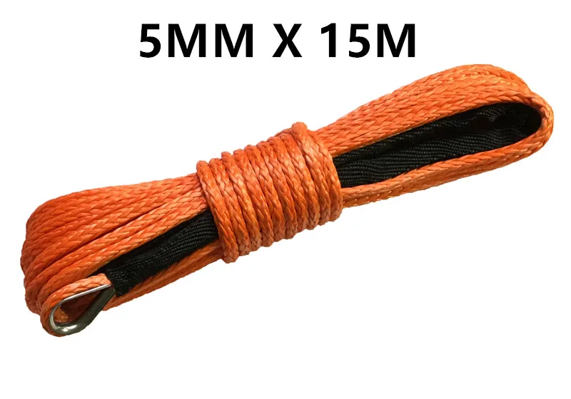Бесплатная доставка трос для лебедки 5 мм x 15 м синтетический uhmwpe с оболочкой