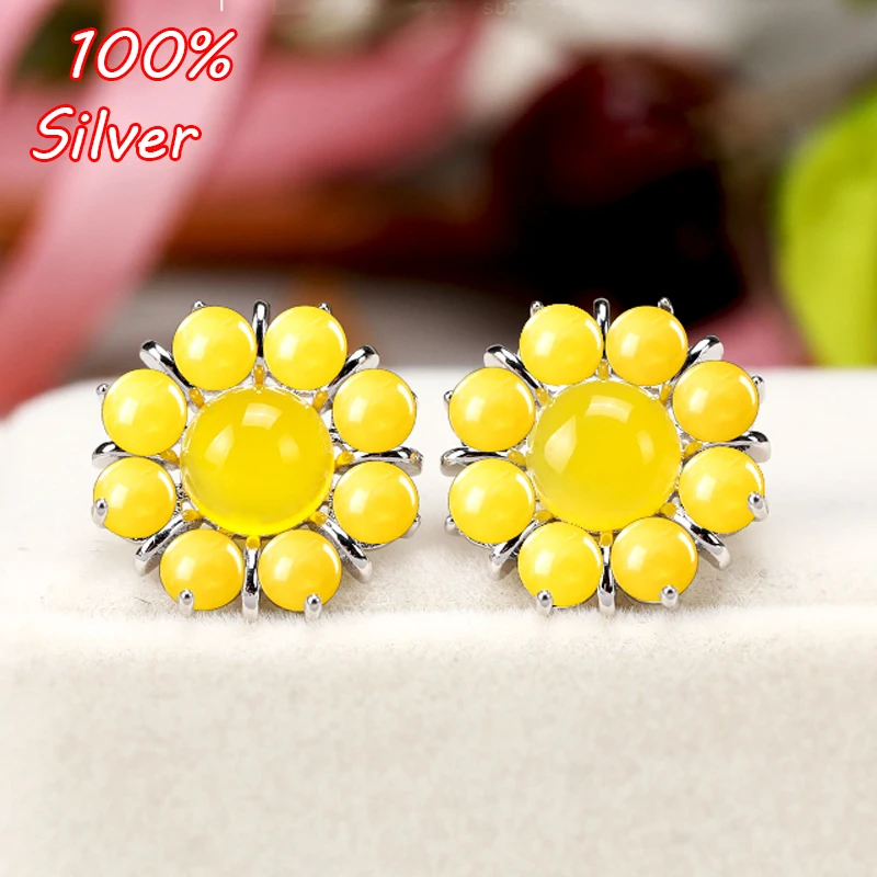 

100% 925 Sterling Silver Platinum Earrings Blank 3.5MM And 8MM For Inlaid Honey Wax Turquoise Earrings Accessories