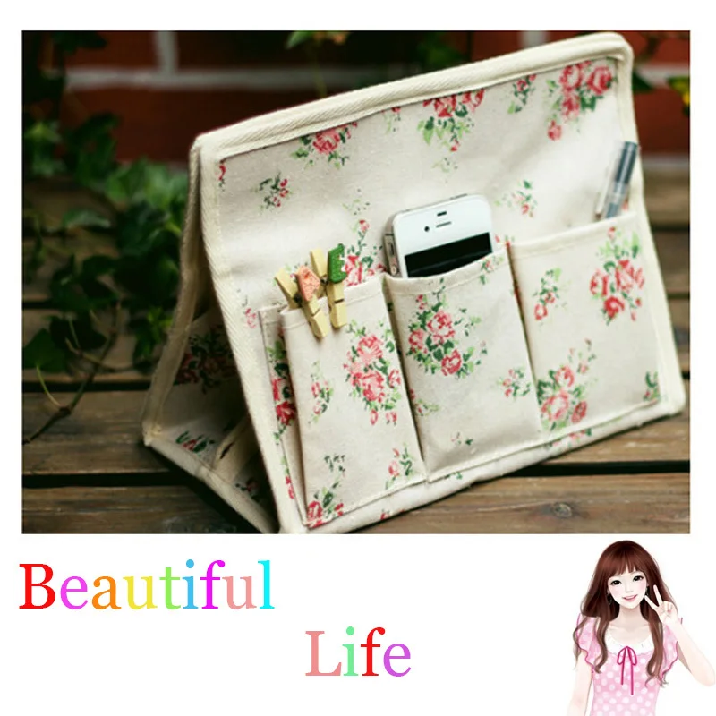  1Pcs New Pastoral Floral 6 Pocket Tissue Box Napkin Cover Paper Holder Handkerchief Case