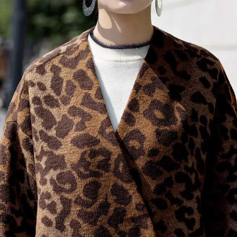 Manteau Les Ample Simple Pour Créateur Surdimensionné Femmes Et De Laine Veste 2017 Automne Leopard Printemps Bouton Camel Décontracté Tendances xqx8FvZwO