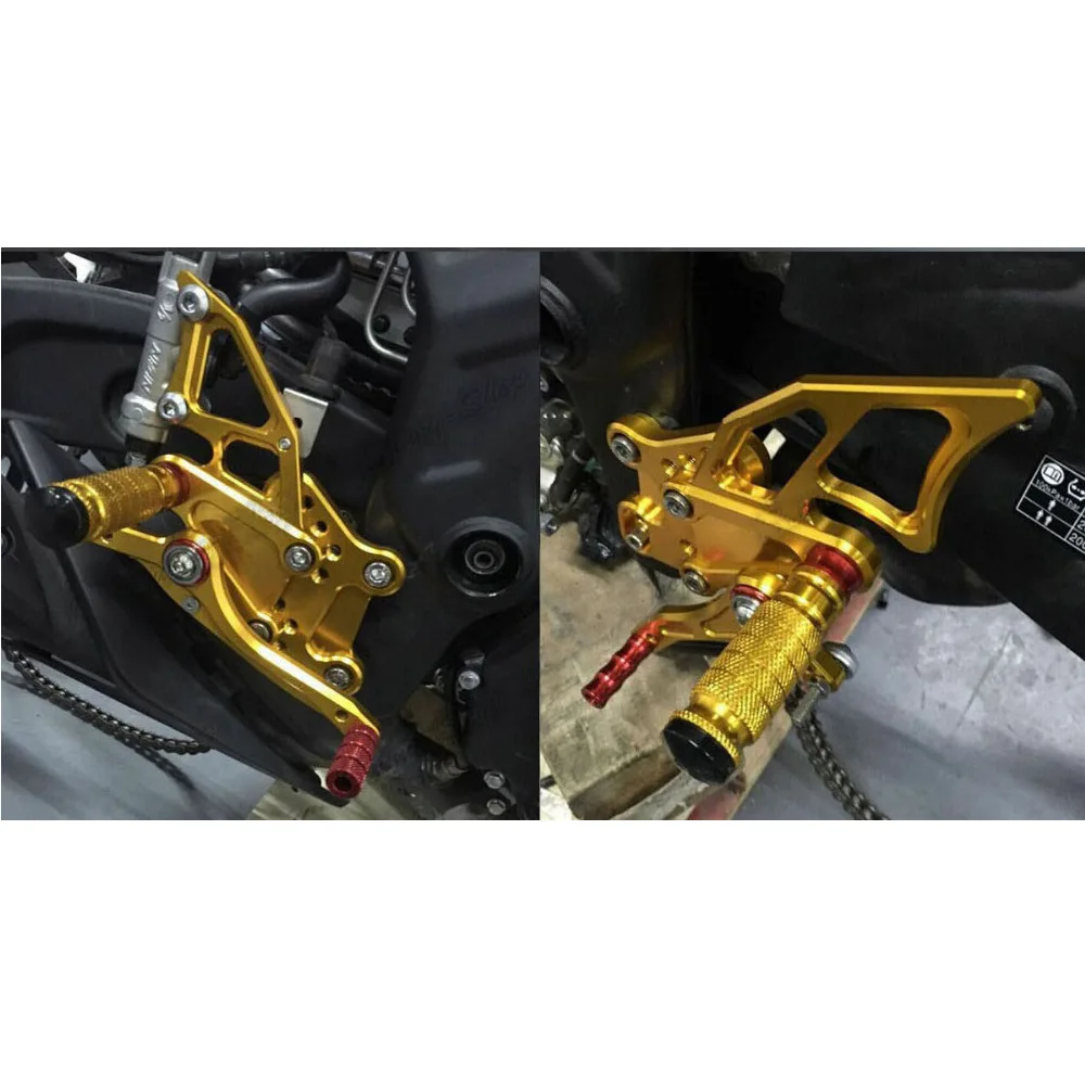 For Yamaha YZF R3 R25 Rear Sets Rearset Footrest Foot Rest Pegs YZF-R3 YZF-R25 2014 2015 2016 Adjustable Rider Footpegs CNC Aluminium Motorcycle Accessories