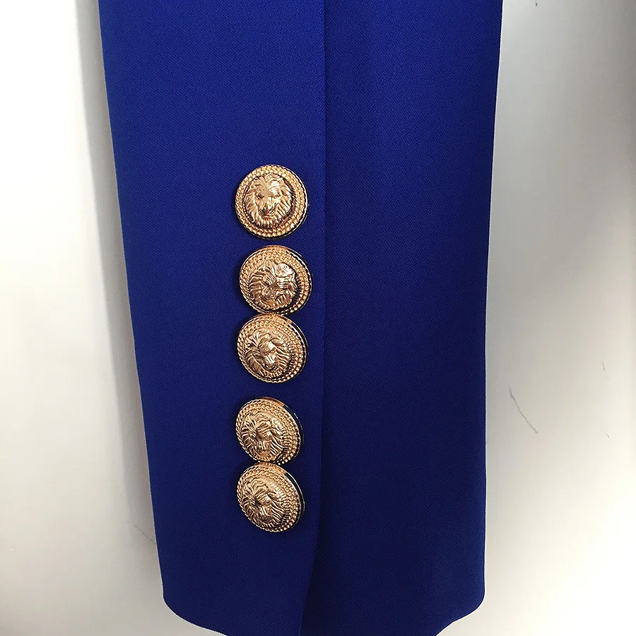 Newest 2018 Spring Blazer feminino Metal Lion Buttons Double Breasted Blazer Jacket Women Newest 2018 Spring Blazer feminino Metal Lion Buttons Double Breasted Blazer Jacket Women
