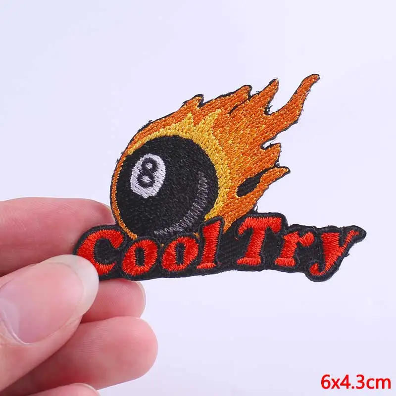 Punk Biker Patch Iron on Patches On Clothes Embroidered Letter Patches For Clothing Star Wars Patches Accessories Badges F - Цвет: F-PE4290CT