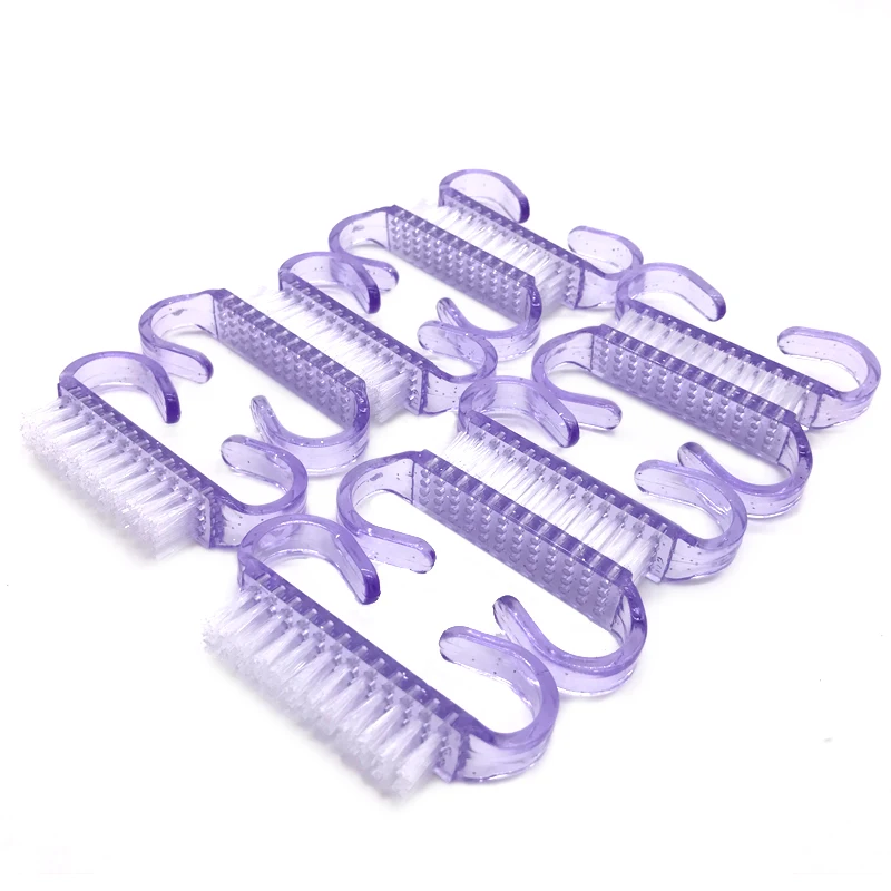 10 Pcs/Lot Acrylic Nail Brush 4 Color Nail Art Manicure Pedicure Soft Remove Dust Plastic Cleaning Nail Brushes File Tools Set