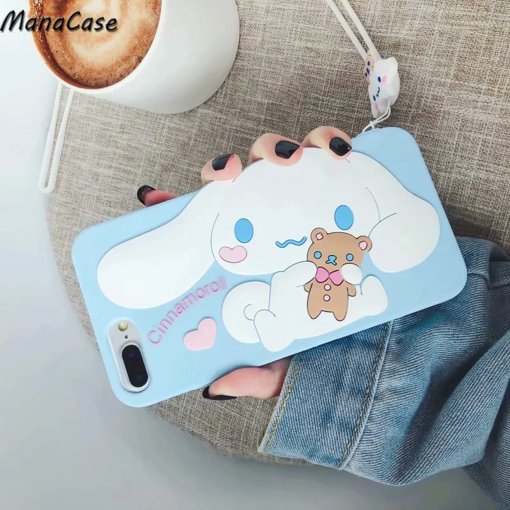 Милый 3D японский Cinnamoroll мультфильм чехол для телефона аниме для iPhone 11 Pro Max X XS MAX XR 6 6s 7 8 Plus Мягкий силиконовый чехол