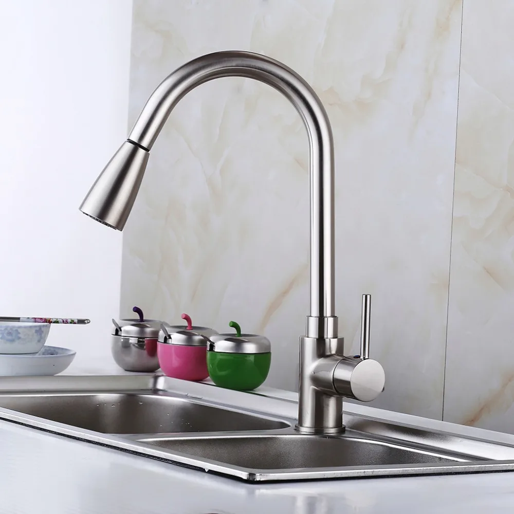 

Modern Design Home Kitchen Single Handle Faucet Durable Deck Mounted Water Tap Kitchen Faucet Easy To Install NEW