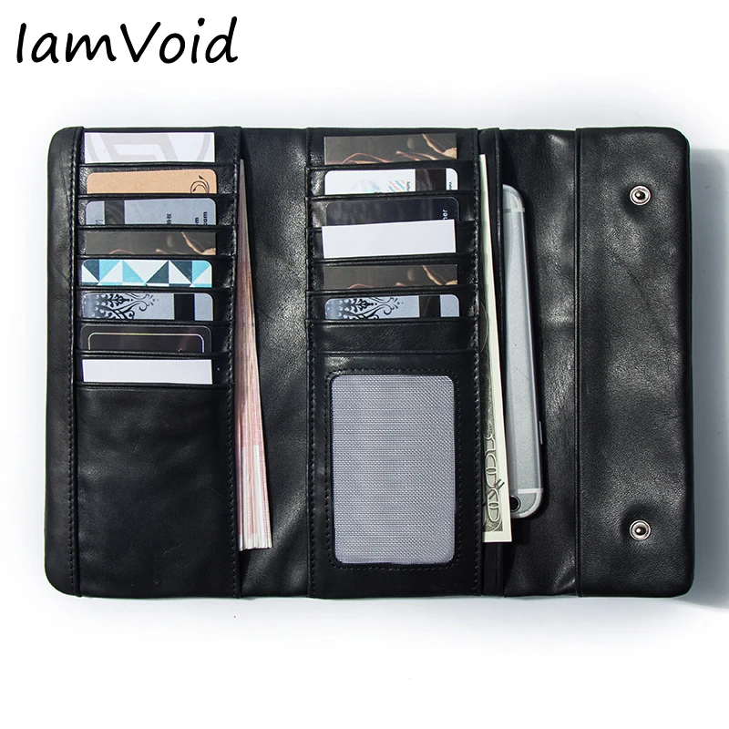 

IamVoid High Quality Genuine Leather Wallet Soft Leather Purse Functional first Premium Real Leather Credit Card Clutch Wallet