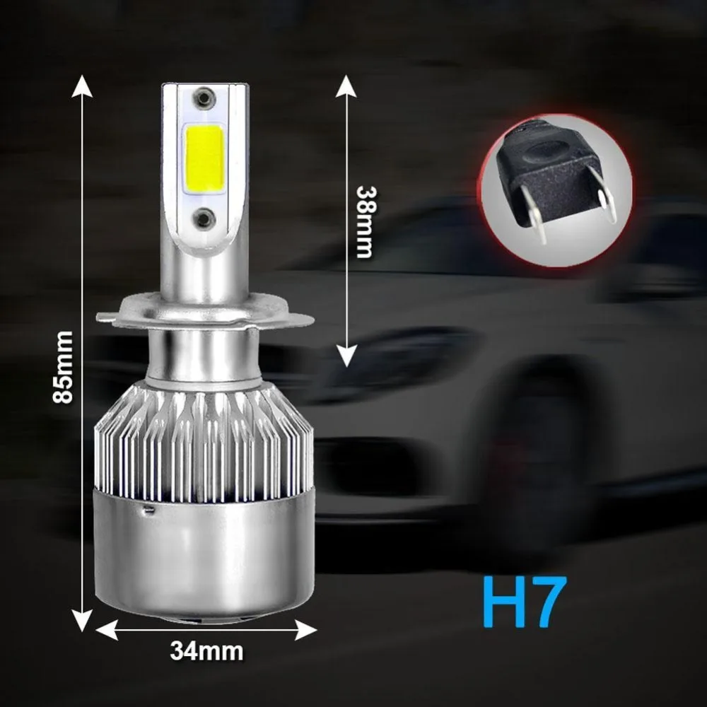 2 шт. светодиодный фары для автомобиля авто лампы H1 H7 H11 H3 9005 9006 880 H4 H13 9004 9007 светодиодный осветитель изделия для авто освещение автомобиля