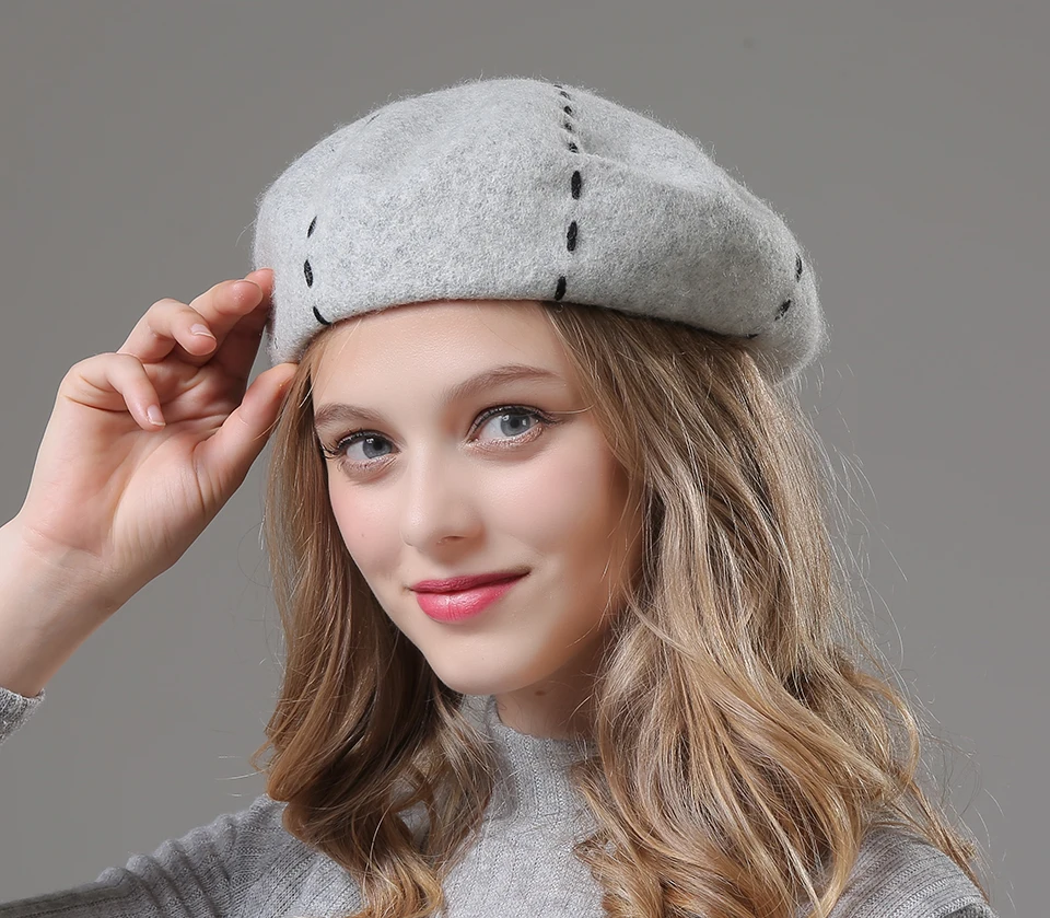 Womens Beret Wool Hat High Quality 2018 New Hat Berets For Girls Casual Warm Women Winter Hats Beanies (6)