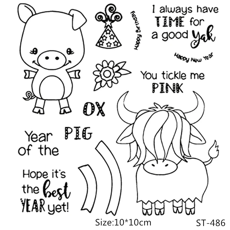

ZhuoAng adorable animal Clear Stamp for Scrapbooking Rubber Stamp Seal Paper Craft Clear Stamps Card Making