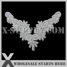 20 шт./партия) Свадебная металлическая аппликация из горного хрусталя бисерная нашивка для свадебное платье под заказ украшение, X1-RAT2228