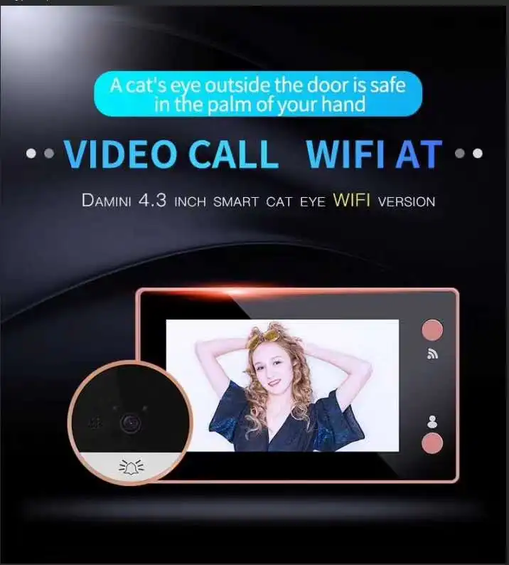 

4.3 Inch 720p Wireless WIFI Doorbell APP Remote Control