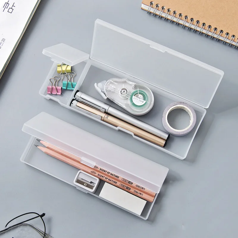 

Simple Frosted Translucent Multi-function Student Ball Pen Stationery Storage Pencil Case School Supplies Desktop Storage-67036