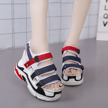 

New Explosion Models Wedge Height Increasing Versatile Women'S Sandals Rome Hard-Wearing & Anti-Skid Nice Women'S Shoes Female