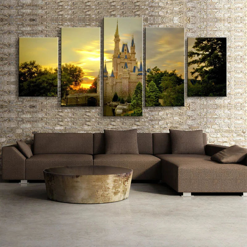 5 pieces high-definition print tower landscape canvas oil painting poster and wall art living room picture TA5-002 (3)