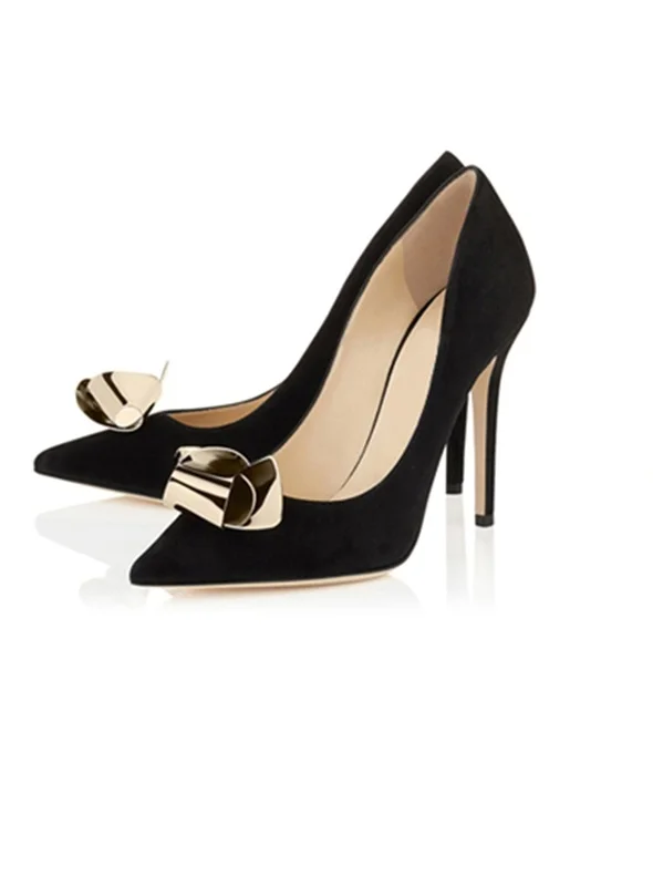 

Sexy Pointed toe Metal Decoration High Heel Women Pumps Gold Black Bling Bling Shallow Slip-on Shoes Cut-out Party Dress Shoes