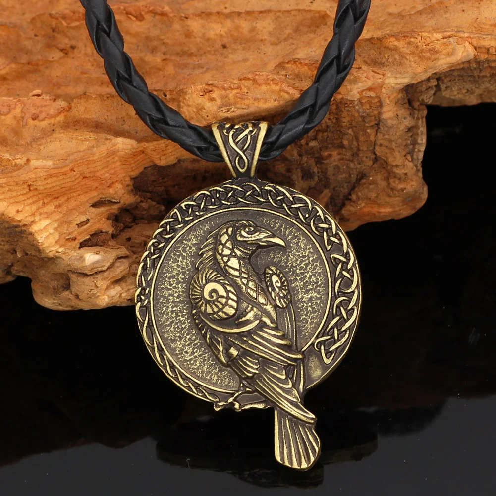 Норвежский викинг тройной Рог Odin Ворон Huginn и Muninn Амулет ожерелье с подвеской в
