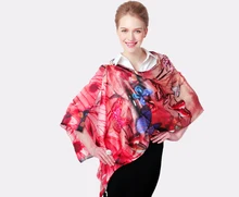 100% long silk scarf women scarf shawl high-grade brand designer scarf chinese style oil painting ink and wash painting-b157