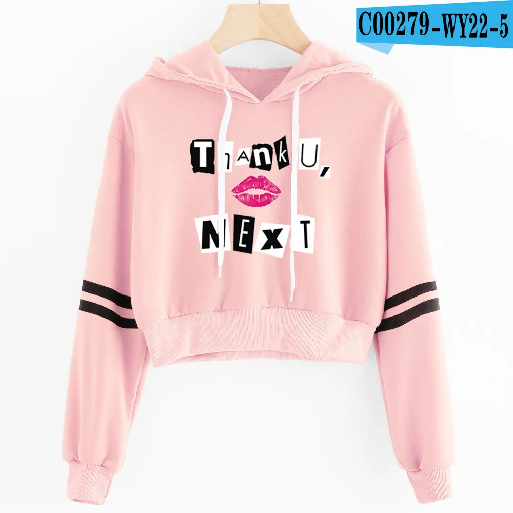 Pink Ariana Grande, женский сексуальный милый укороченный топ, худи, принт змеи, harajuku, горячая Распродажа, новые повседневные толстовки, свитшоты размера плюс - Цвет: Pink