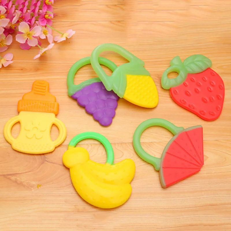 New Safety Fruit Baby Teether Teething Toothbrush Stick Chews Rings Hygiene Toys Dental Care A005-50 | Мать и ребенок