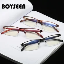 BOYSEEN, новинка, металлическая оправа, очки для деловых мужчин, высокая мода, плоская зеркальная оправа для близорукости, 413