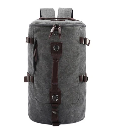 Большой емкости унисекс Холст Рюкзак Повседневная многофункциональная дорожная сумка альпинистская сумка - Цвет: light grey