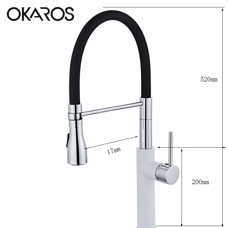  OKAROS Tall Kitchen Sink Faucet Pull Out Dual Spray Mode Nickle Brush Chef Mixer Tap 360 DegreeSwiv - 32838134814