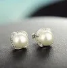 Серьги цветы жемчужные бусины гвоздики фотообои Япония и Южная Корея модная