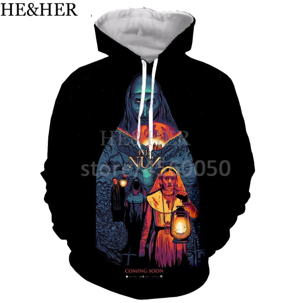 

New movie shirts The Nun Valak men/women 3D print hoodies sweatshirts casual Harajuku style streetwear tops