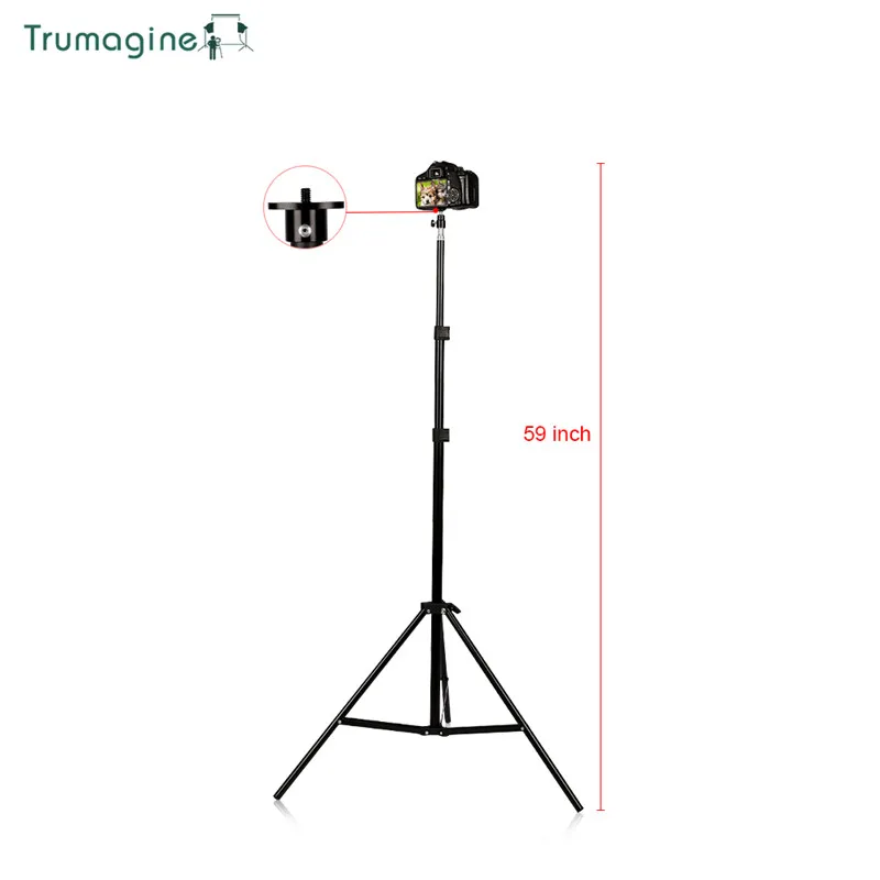 TRUMAGINE Universal Portable Aluminum  Stand Mount Digital Camera Tripod For Phone iPhone With Bluetooth remote control
