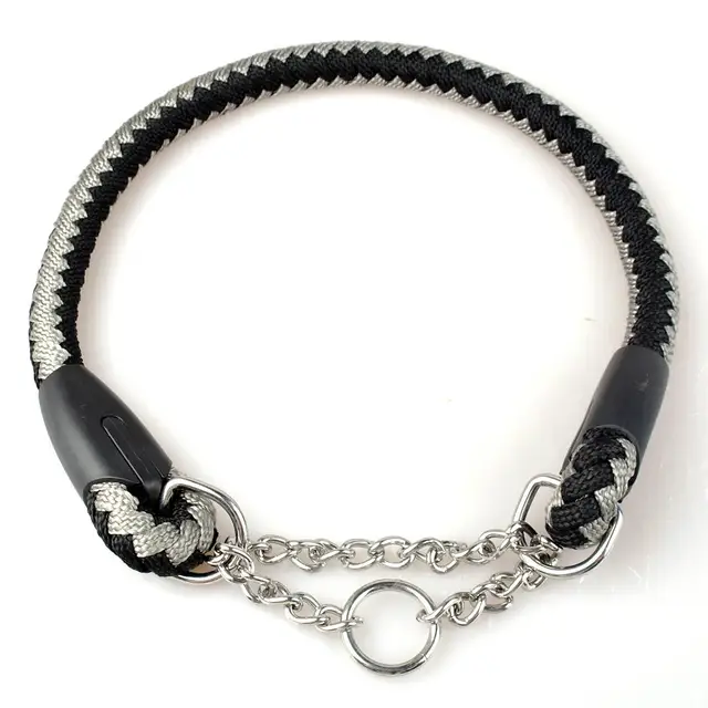 Braided Rope Dog Choke Collar Martingale Dog Training Collars 22 26