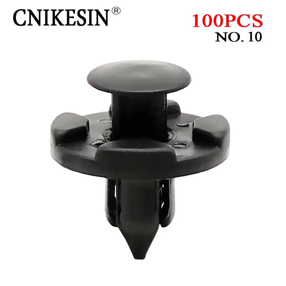 

CNIKESIN NO.10 100PCS 8mm Nylon Bumper Fastener Rivets Push Type Retainers Clips Expansion Screws For Nissan 01553-09321