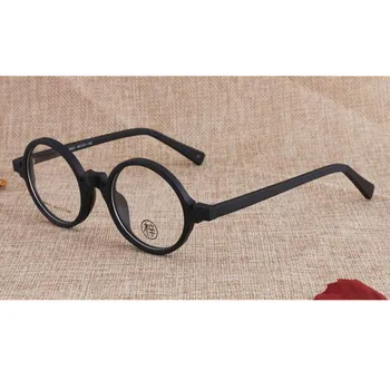 

Vintage 46mm Round Hand Made Black Eyeglass Frames Full Rim Myopia Rx able Top Quality Glasses