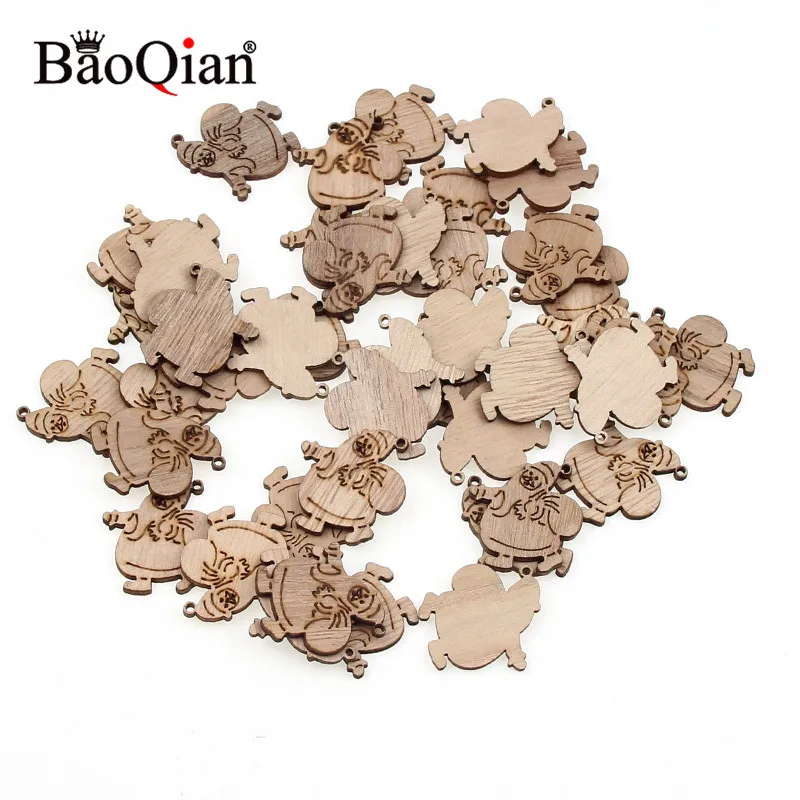 

20pcs 28x30mm Wooden Santa Claus Slice Scrapbooking Embellishments DIY Craft Decor For Christmas Tree DIY Decoration