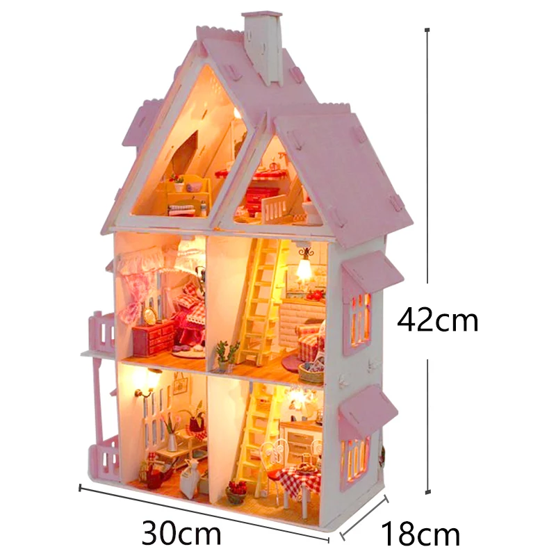 Мебель для девочек DIY Миниатюрный Кукольный дом 3D деревянные кукольные домики миниатюрный кукольный домик игрушки для детей комплект мебели