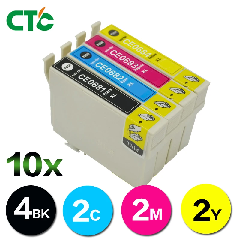 10X Ink Compatible For 69 68 T0681 T0684 T0691 T0694 WorkForce NX305 NX400 NX415 NX510 NX515