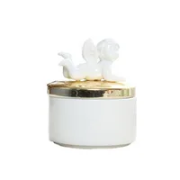 Romantic Pink Wedding Angel Ceramic Candy Box Creative Gift Box Gift Box Jewelry Golden Box Earring Necklace White Storage Tank 2