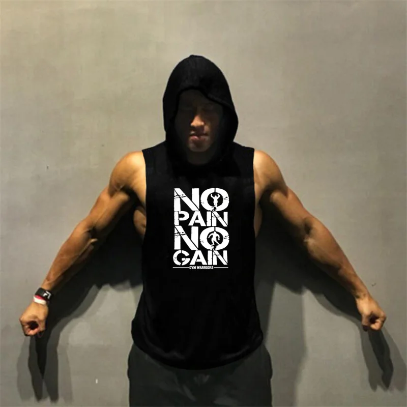 

Fitness!New 2019 cotton muscle shirt clothing tank top men sleeveless tops bodybuilding stringer gymnasium vest plus size