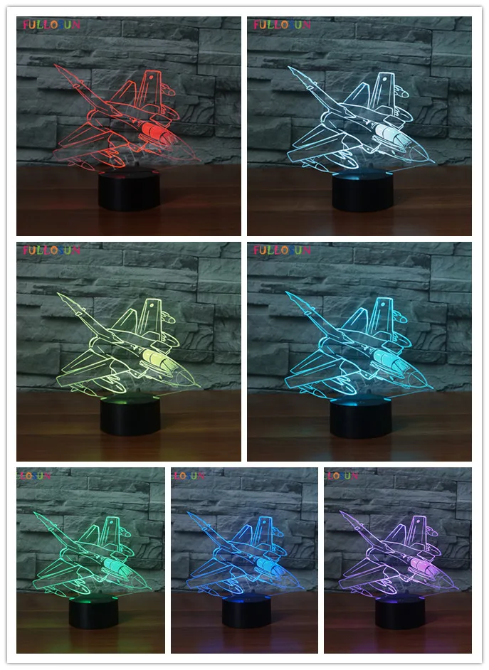  USB Light Airplane Model Desk Lamp Living Room Embellish Night Light LED 3D Lamp for Gift