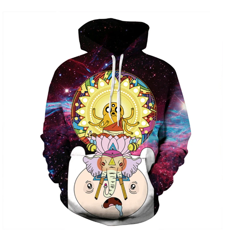  Fall/plus size fashion sweatshirt Funny Adventure Time Cartoon 3D Printing Hoodies Creative casual 