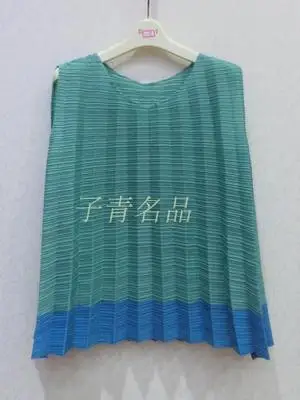 Miyake firобычный Пэчворк без рукавов модные складные яркие цветные футболки