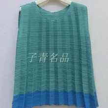 Miyake firобычный Пэчворк без рукавов модные складные яркие цветные футболки