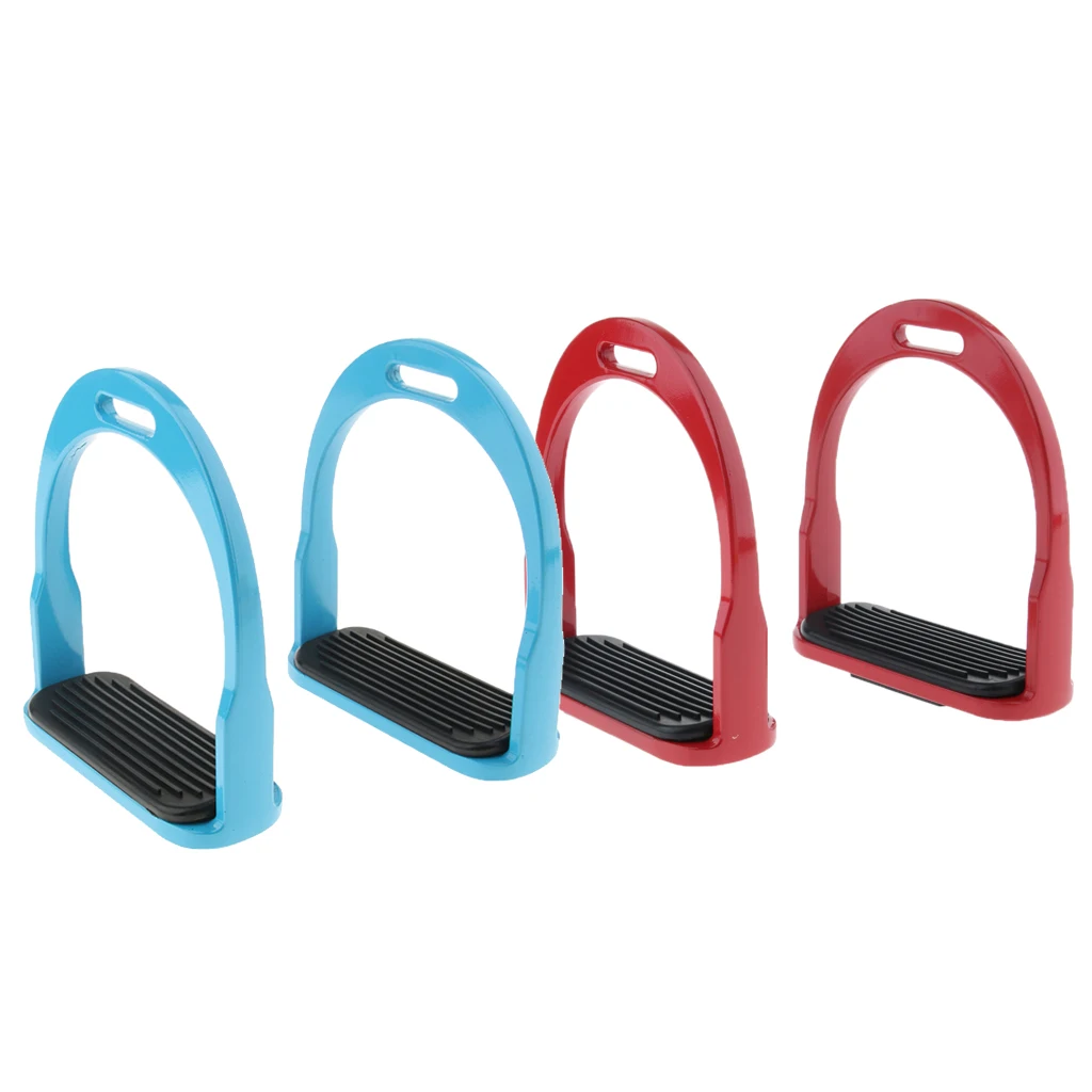 

2019 2 Pairs Horse Saddle Aluminum Western Stirrups Tread Tack Men Women Riding Horse Riding Stirrups Body Protectors