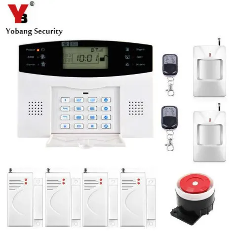 

YoBang Security 433MHZ Metallic Remote Control Wireless GSM Home Security Alarm System Russian Spanish-English Voice Alarm