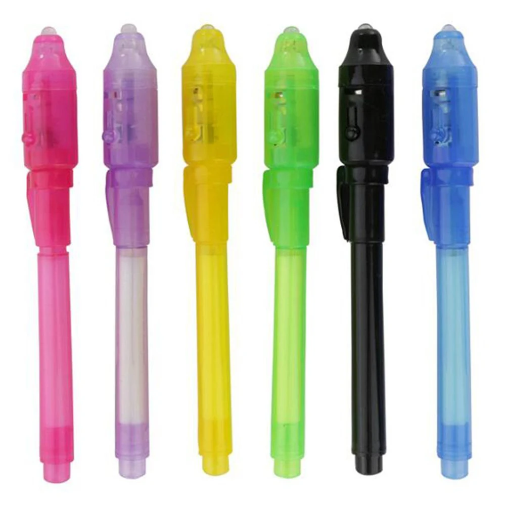 

Affordable 7PCS Funny Magic Creative Invisible Ink Pen with UV Light