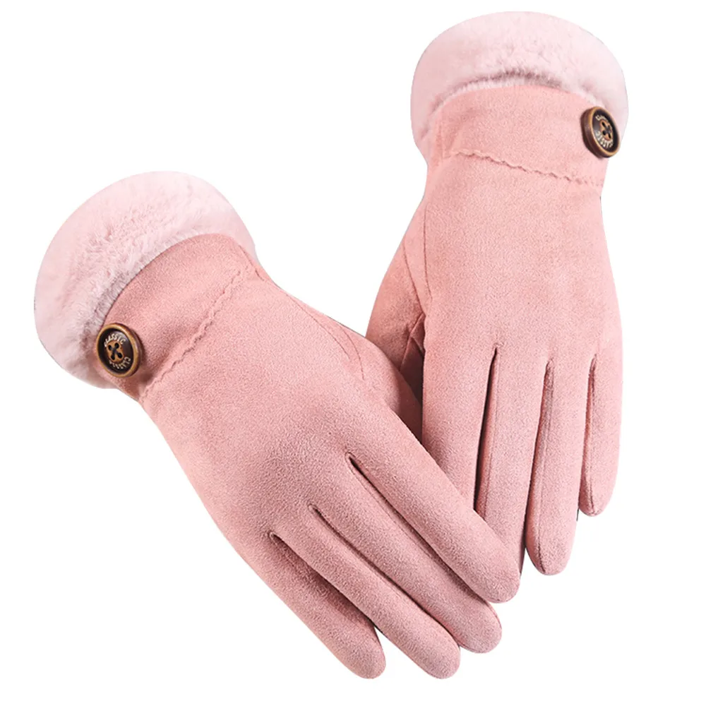 2018 модные стильные женские перчатки на осень и зиму ветрозащитные теплые бархатные перчатки пять цветов